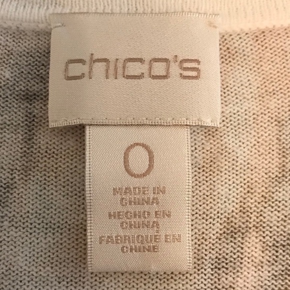 Chico’s 0 open cardigan mixed media sz 4 - Picture 8 of 11